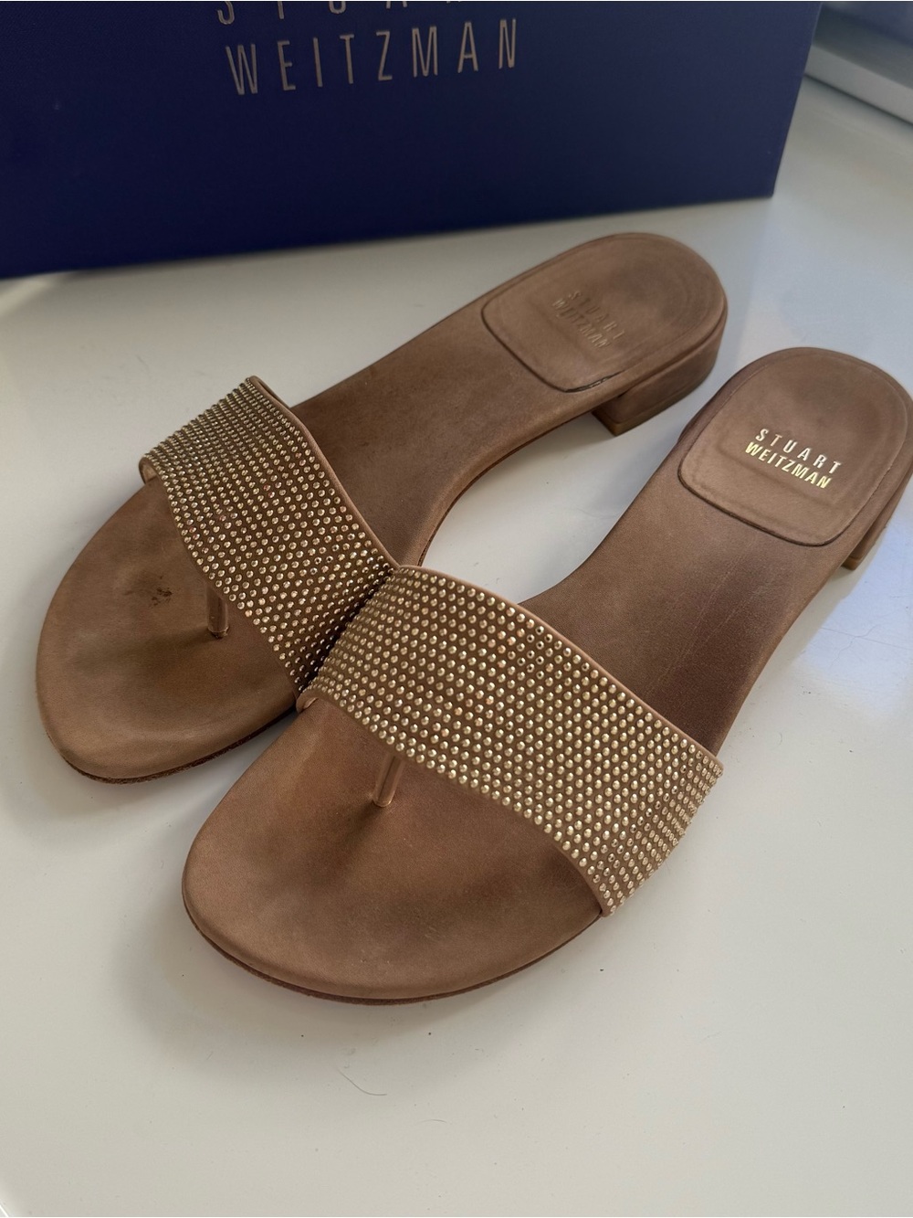 Stuart Weitzman Gold Sparkle Sandals